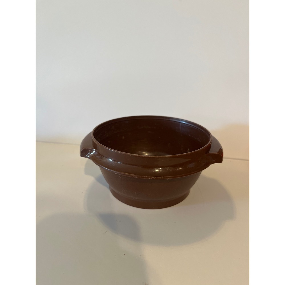 Vintage Tupperware Brown Serving Bowl 1323-28 with Handles 5.5 Inch Round